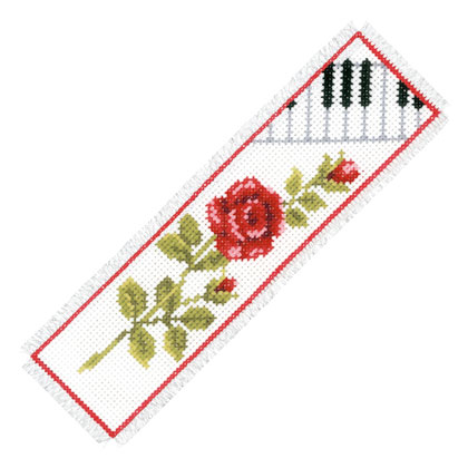 Marquepage: Rose avec piano