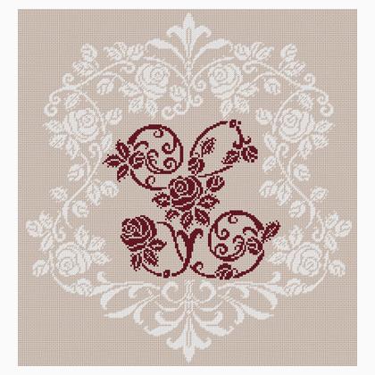 Initiale de rose L