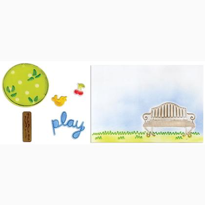 Sizzix Framelits Die Set 6PK w/Text. Imp. - Au parc