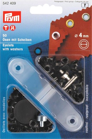Oeillets avec rondelles rustproof 4 mm