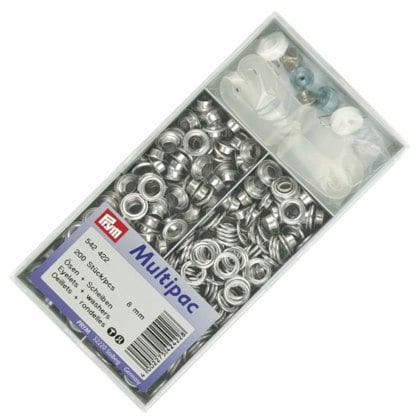 Oeillets avec rondelles laiton inox argent 5 mm