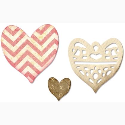 Sizzix Thinlits Die Set 4PK - Coeurs Couches