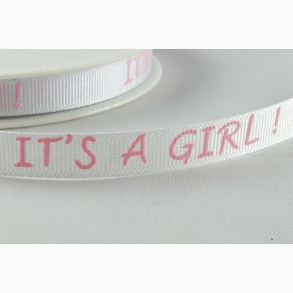 Ruban 10mm - It\'s Girl - Grosgrain - Rose