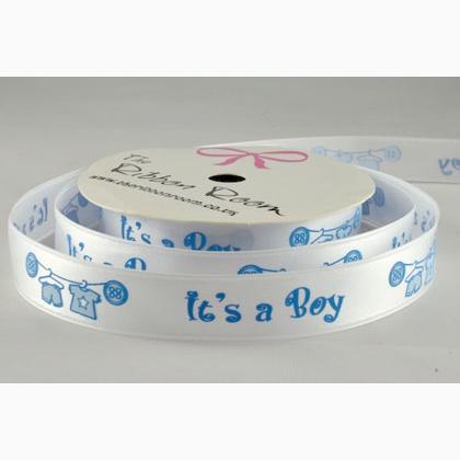 Ruban 15mm - It\'s a Boy - Bleu