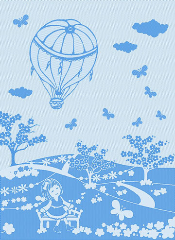 Serviette Mongolfiera - Bleu - Printemps