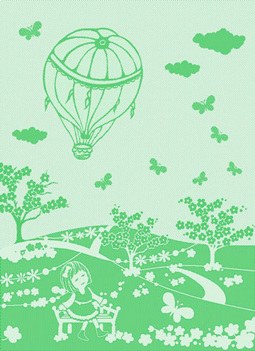 Serviette Mongolfiera - Vert - Printemps