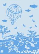 Serviette Mongolfiera - Bleu - Printemps