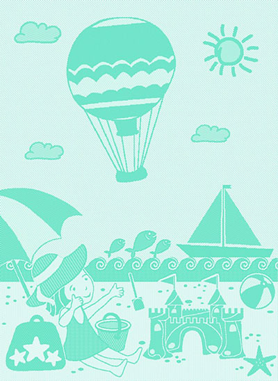 Serviette Mongolfiera - Aigue-marine - été