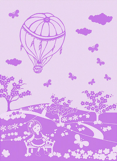 Serviette Mongolfiera - Lilas - Printemps