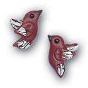 Bouton - Dark Red Birds (pair)