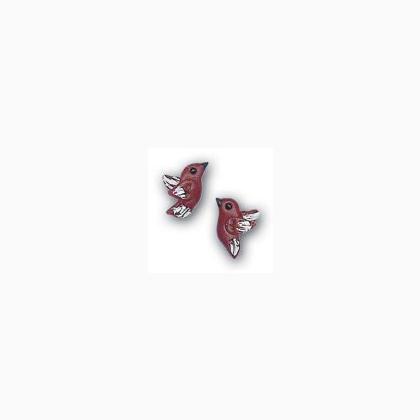 Bouton - Dark Red Birds (pair)