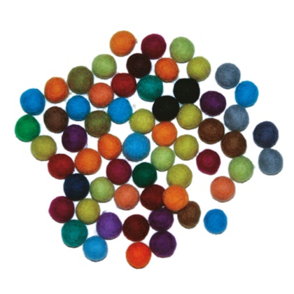 Boules de feutre - Multicolor 15mm.