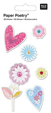 Contractie seinpaal los van 3D Stickers - Fleurs et coeurs de Rico Design - Décorations - Décorations,  Papier, Couleurs - Casa Cenina
