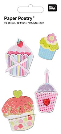 3D Stickers - Cupcakes