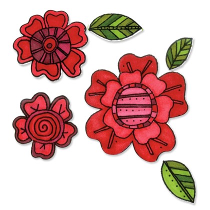 Sizzix Framelits Die Set 8PK w/Stamps - Fleurs #5