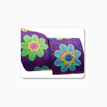 Passementerie Jacquard - Flowers on Purple - 38 mm