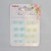 Set articles polymère - Broderie florale III