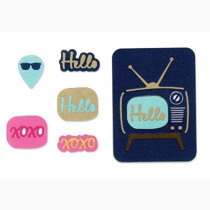 Sizzix Thinlits Die Set 7PK - TV Rétro