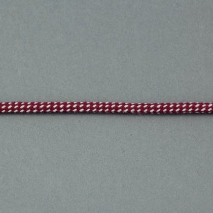 Lacet tressé rond pointillé - Framboise et Écru