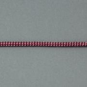 Lacet tressé rond pointillé - Framboise et Écru