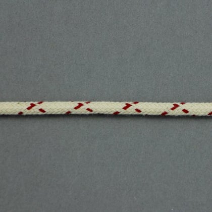 Lacet tressé plat croisillon - Écru et Vermillon