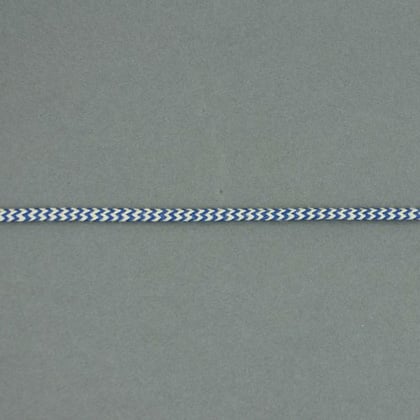 Lacet tressé plat chevrons - Bleu et Écru