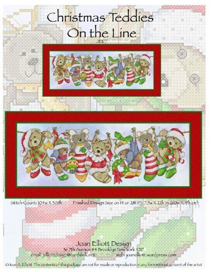 Christmas teddies on the line