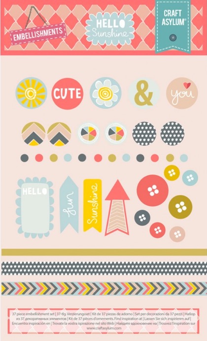 Set décorations Craft Asylum Hello Sunshine