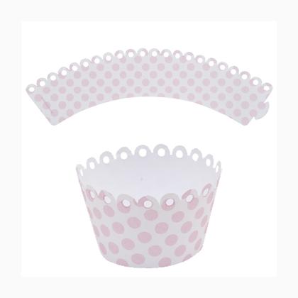 Cupcake Wrappers: rose & white