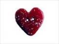 Bouton - Bordeaux Speckled Heart, Small