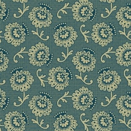 Hannah\'s Heritage Teal Blue Flower Floral Lace