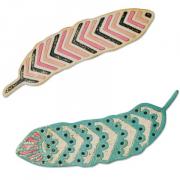 Sizzix Thinlits Die Set 2PK - Plumes treillis