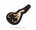 Ciseaux Broderie Cicogne Or – Sac en Cuir – Optima Idee Regalo –