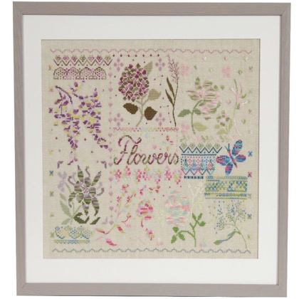 Livret grille point de croix Coloris - Fleurs