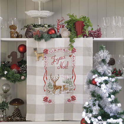 Torchon «Noël enchanteur» - Lin
