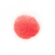 Pompon fausse fourrure Corail - 13 cm