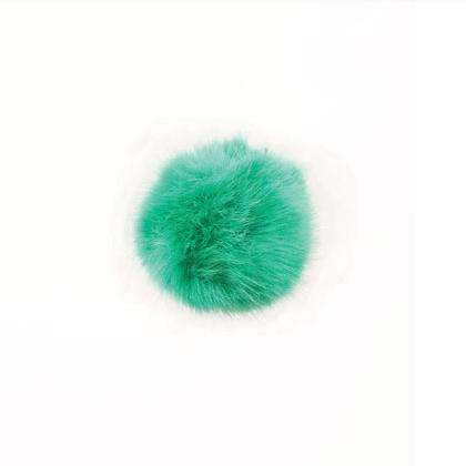 Pompon en fausse fourrure Vert - 13 cm
