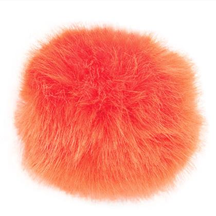 Pompon en fausse fourrure Orange - 13 cm