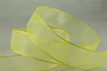 Ruban Organdi avec bordures renforcées 25mm - Jaune