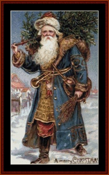 Vintage Art - Santa with Tree