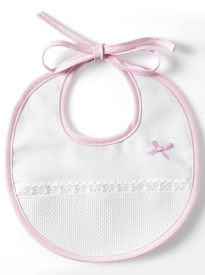 Bavoir rond 3 mois - Rose