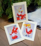 Cartes à broder : Lutin de Noël