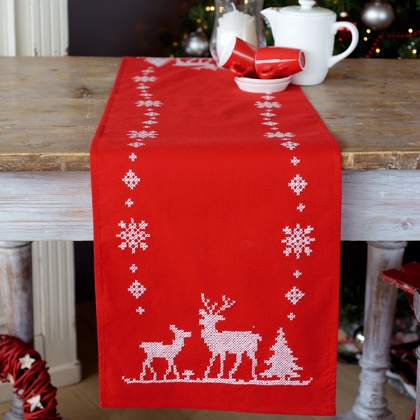 Napperon rouge - Christmas Deers