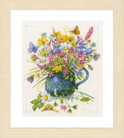 vase de fleurs de lanarte - marjolein bastin - kit au point de croix