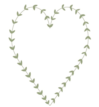 Coupon broderie traditionnelle Coeur de feuilles