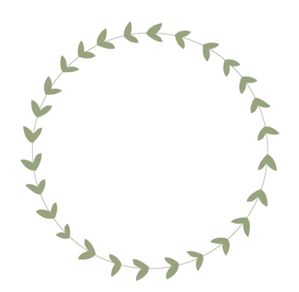 Coupon broderie traditionnelle Couronne de feuilles
