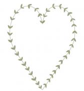 Coupon broderie traditionnelle Coeur de feuilles