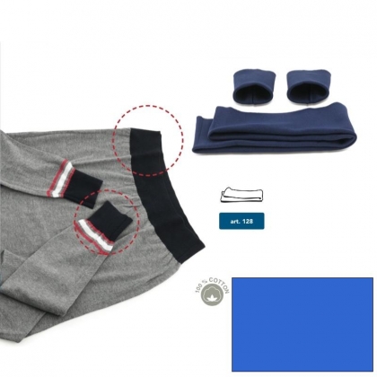 Bords en jersey de coton - Bleu centaurèe