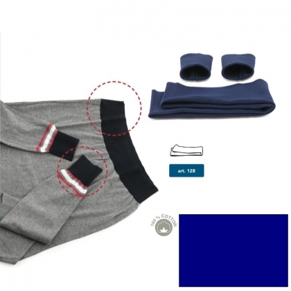 Bords en jersey de coton - Bleu sport