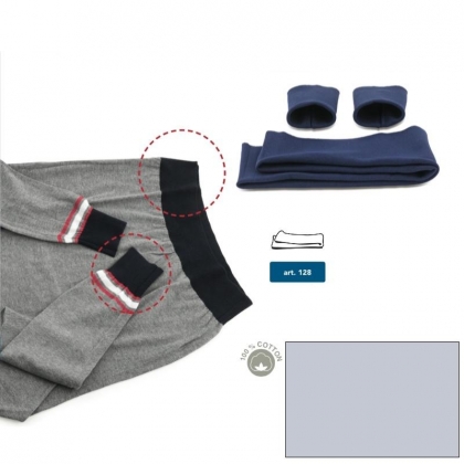 Bords en jersey de coton - Gris mèlangè